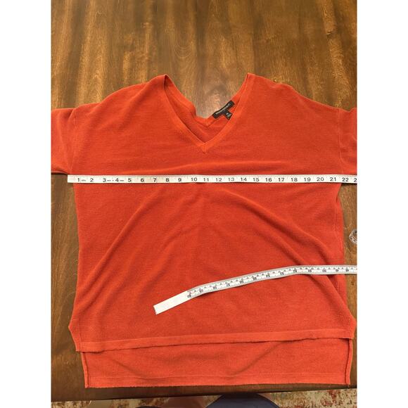 Banana Republic Women's Rust Orange V-Neck Cotton Knit Sweater Blouse Medium - Picture 8 of 8